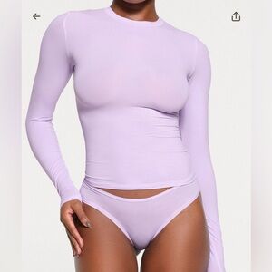 SKIMS Lavender Long Sleeve Top